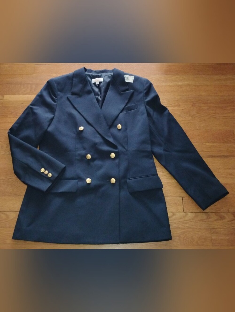 NWT Brooks Brothers Women's Navy Wool Blazer Gold Buttons 12 (MSRP $169) preppy